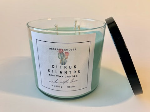 Citrus Cilantro Soy Wax Candle - 18oz