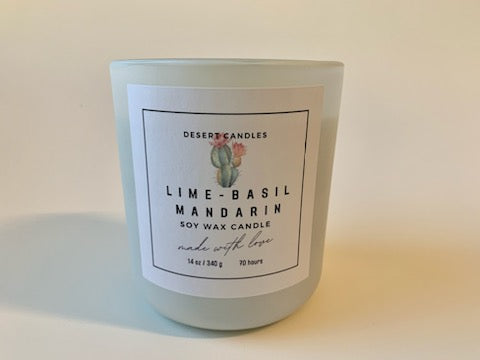 Lime-Basil-Mandarin Soy Wax Candle - 14oz