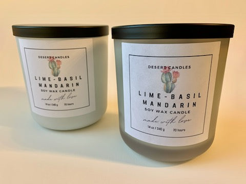 Lime-Basil-Mandarin Soy Wax Candle - 14oz