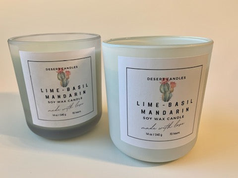 Lime-Basil-Mandarin Soy Wax Candle - 14oz